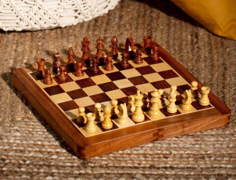 Διακόσμητικά Στοιχεία Atmosphera Laney Wood Chess Set 30,5X30,5