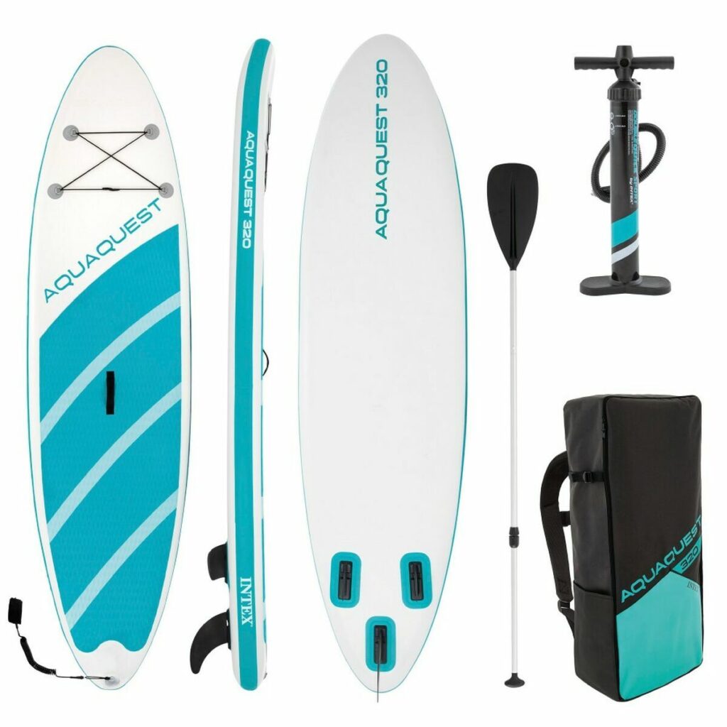 Φουσκωτή Κυματοσανίδα Paddle Surf με Αξεσουάρ Intex Aqua Quest Μπλε Λευκό