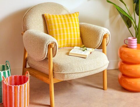 Καρέκλες & Πολυθρόνες Atmosphera Ikaris Clay Boucl Armchair