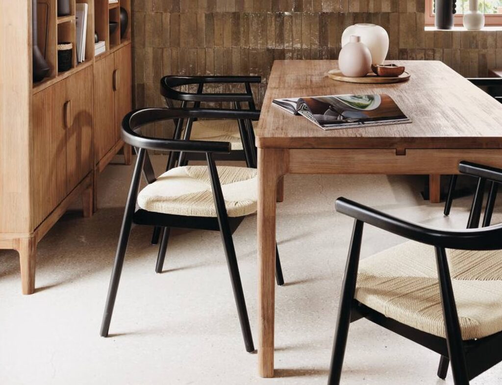 Καρέκλες & Πολυθρόνες Atmosphera Yamato Blk Wood Din Armchair