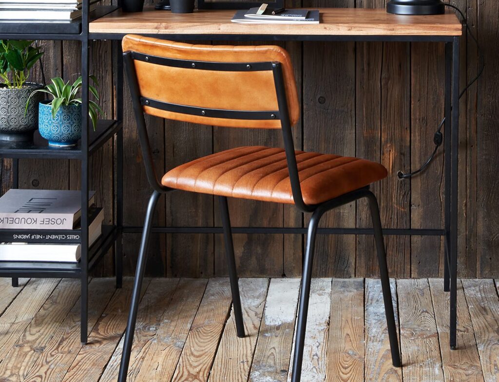 Καρέκλες & Πολυθρόνες Dario Cgnac/Blck Leather Chair Atmosphera 157284A