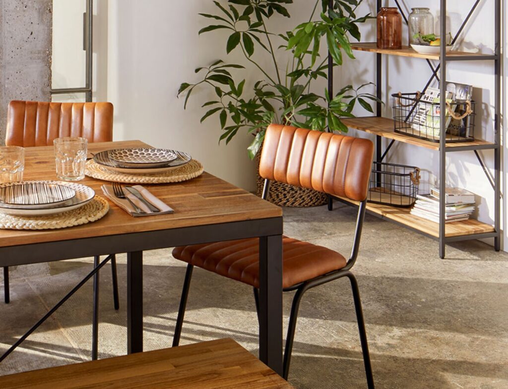 Καρέκλες & Πολυθρόνες Dario Cgnac/Blck Leather Chair Atmosphera 157284A