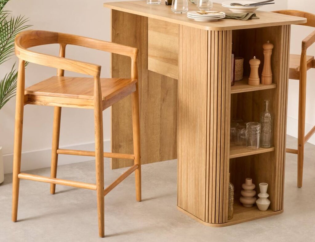 Καρέκλες & Πολυθρόνες Miyako Teak Bar Stool Sh70 Atmosphera 207342A