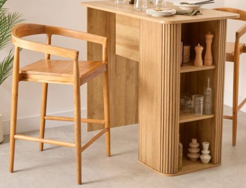 Καρέκλες & Πολυθρόνες Miyako Teak Bar Stool Sh70 Atmosphera 207342A