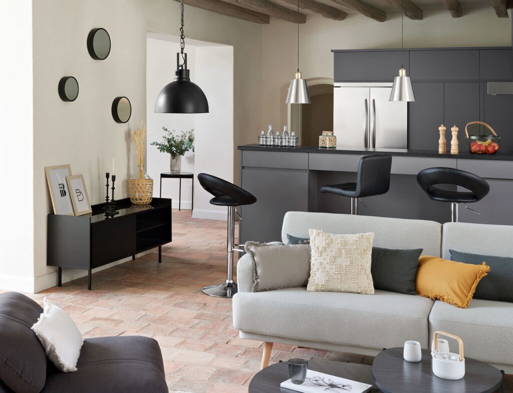 Καρέκλες & Πολυθρόνες Sasha Blk/Chr Pu Adj Bar Stool Atmosphera 114600A