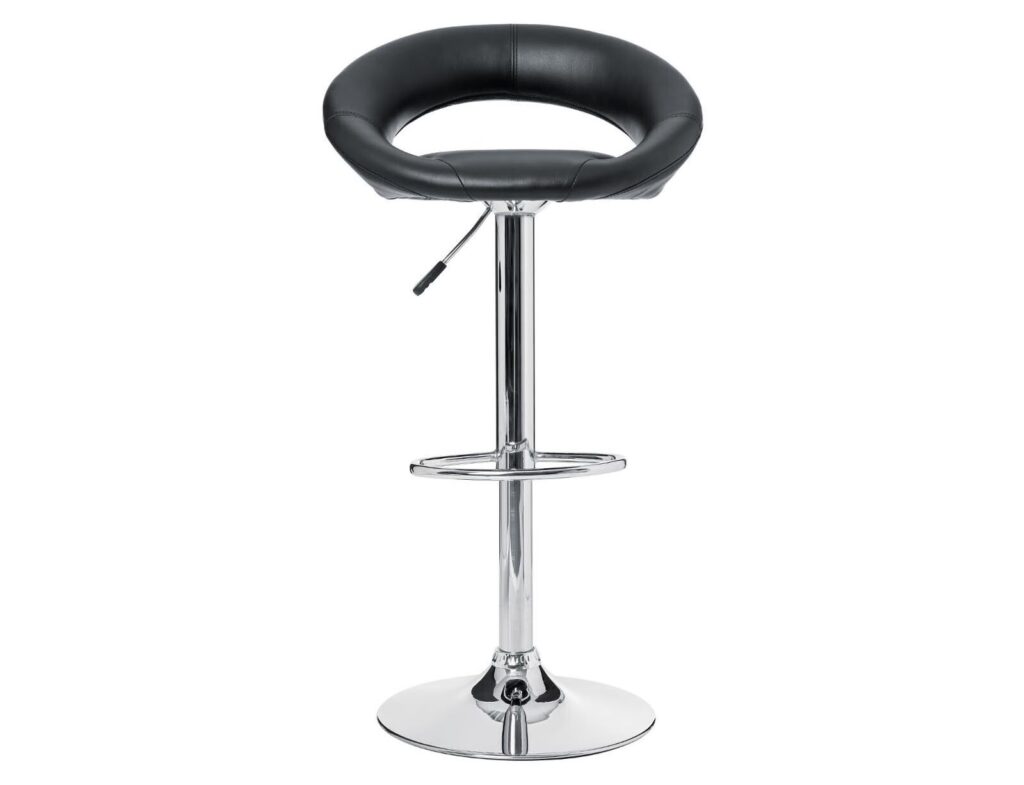 Καρέκλες & Πολυθρόνες Sasha Blk/Chr Pu Adj Bar Stool Atmosphera 114600A
