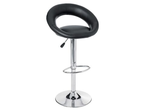 Καρέκλες & Πολυθρόνες Sasha Blk/Chr Pu Adj Bar Stool Atmosphera 114600A