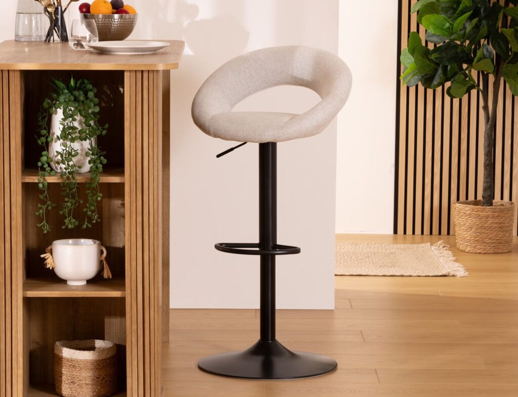Καρέκλες & Πολυθρόνες Sasha Gr/Blk Adj Bar Stool Atmosphera 207338A