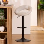 Καρέκλες & Πολυθρόνες Sasha Gr/Blk Adj Bar Stool Atmosphera 207338A