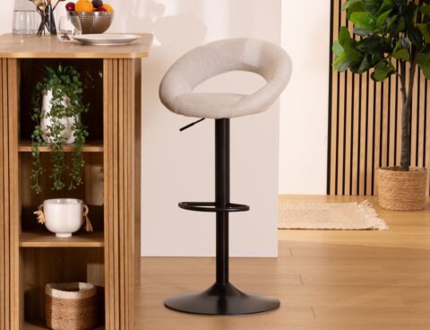 Καρέκλες & Πολυθρόνες Sasha Gr/Blk Adj Bar Stool Atmosphera 207338A