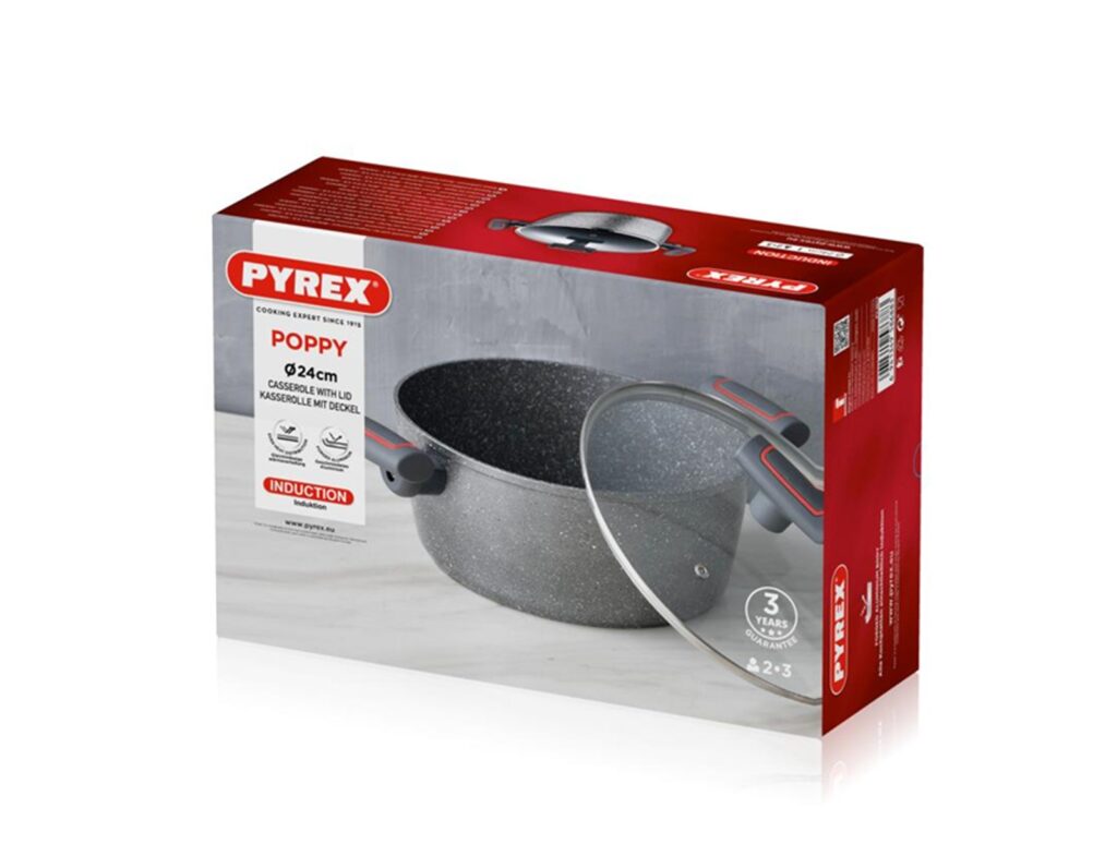 Κατσαρόλες Pyrex Casserole 24X11Cm With Lid Poppy Induction