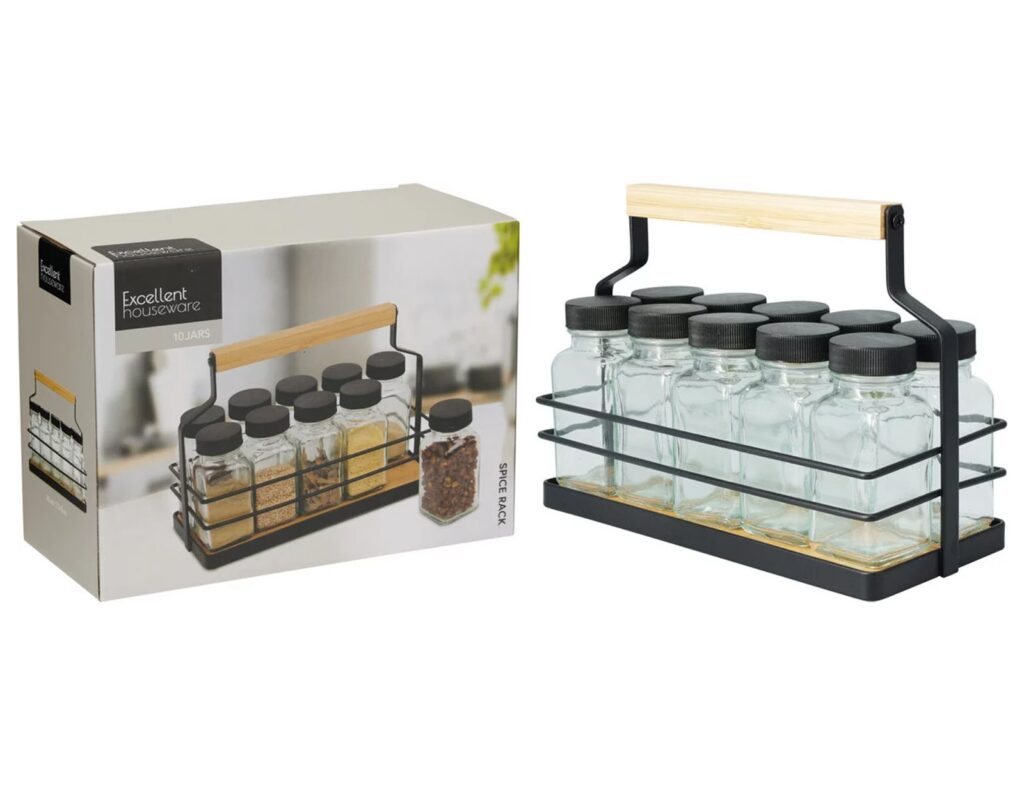 Μύλοι Και Δοχεία Μπαχαρικών Spice Rack Set 11Pcs