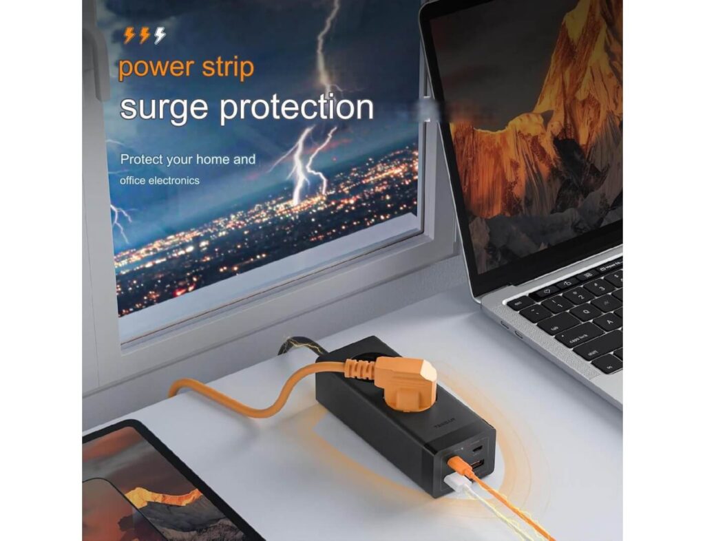 Πολύμπριζα Tessan 6 In 1 Power Strip 2Xschuko 2Xusb 2Xtype-C