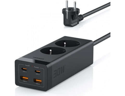 Πολύμπριζα Tessan 6 In 1 Power Strip 2Xschuko 2Xusb 2Xtype-C