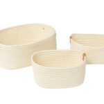 Ψάθινα & Υφασμάτινα Καλάθια X3 Ivory Basket Duo Marque : Five