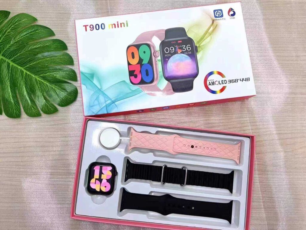 Σετ Smartwatch με 3 λουράκια - T900 MINI - 814215 - Orange
