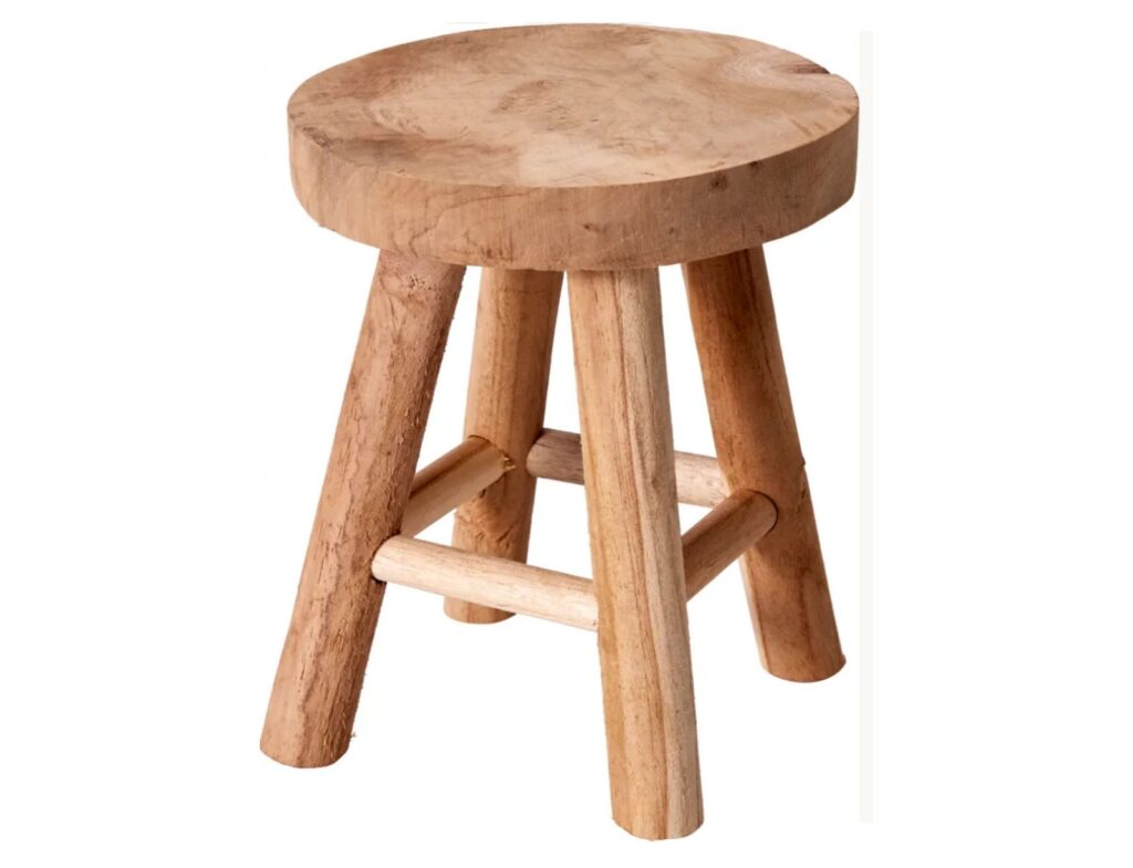 Σκαμπό & Πουφ Stool Teakwood Round