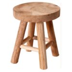 Σκαμπό & Πουφ Stool Teakwood Round