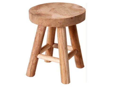 Σκαμπό & Πουφ Stool Teakwood Round