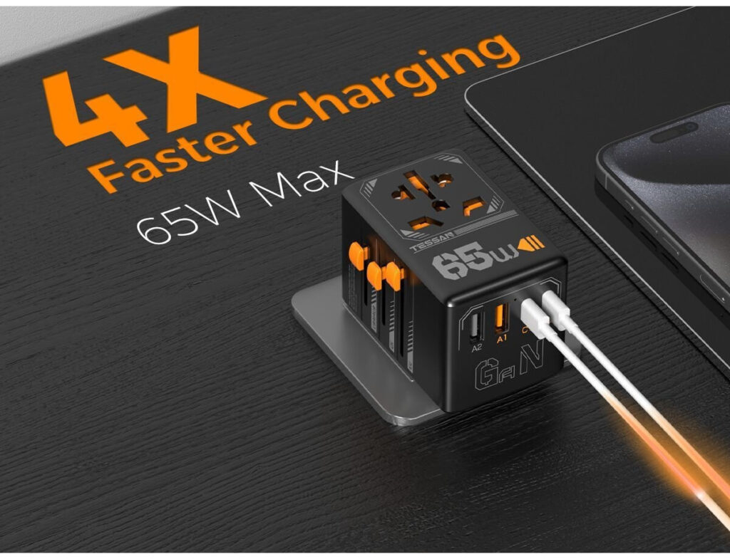 Φορτιστές & Καλώδια Φόρτισης Συσκευών Tessan Gan Universal Travel Adapter Ts-Wta03