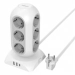 Πολύμπριζα 15 In 1 Tower Surge Protector Tessan 25W 12Xschuko