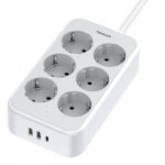 Πολύμπριζα 9 In 1 Power Strip Tessan 25W 6Xschuko, 2Xusb, 1Xt