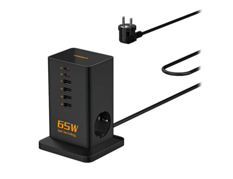 Πολύμπριζα Power Strip Tessan 8 In 1 Gan 3Xschuko 4Xusb 2Xtyp