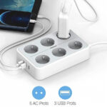 Πολύμπριζα Power Strip Tessan 9 In 1 Ts-303