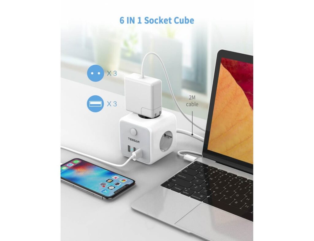 Πολύμπριζα Powercube Tessan Ts-301-C