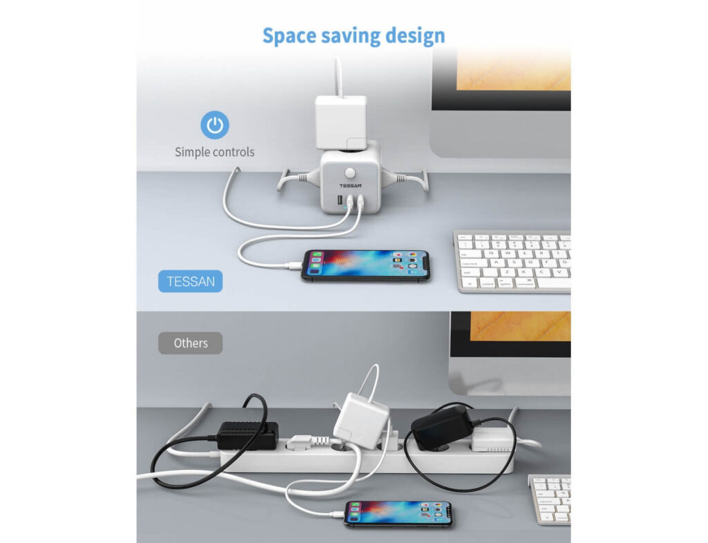 Πολύμπριζα Powercube Tessan Ts-301-C