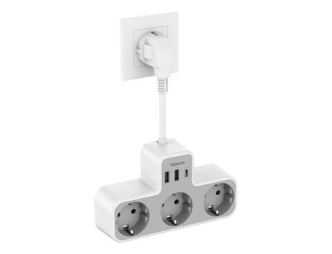 Πολύμπριζα Tessan 6 In 1 Power Strip 3Xschuko, 2Xusb, 1Xtype-