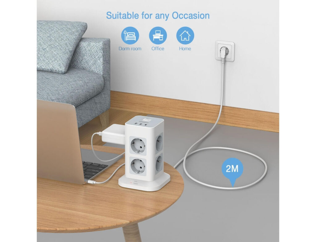 Πολύμπριζα Tower Surge Protector Tessan 11 In 1 Tps03-De-C