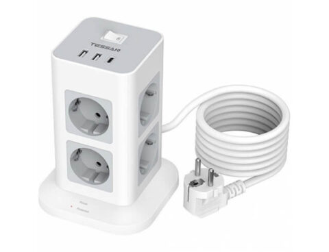 Πολύμπριζα Tower Surge Protector Tessan 11 In 1 Tps03-De-C